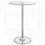 Table bistro à DEL en verre chromé - ronde 28 po x H 42 po