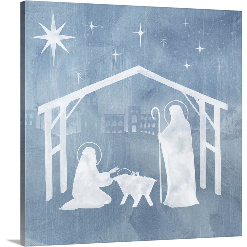 «Star Of Bethlehem I» par Grace Popp - peinture sur toile tendue, Toile tendue, H 16 po x l 16 po