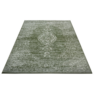Designer velor rug Mridional green