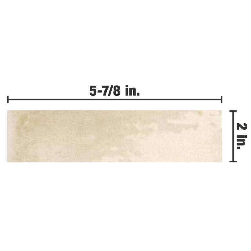 Coco 2" x 6" Porcelain Subway Wall Tile, Canvas Beige