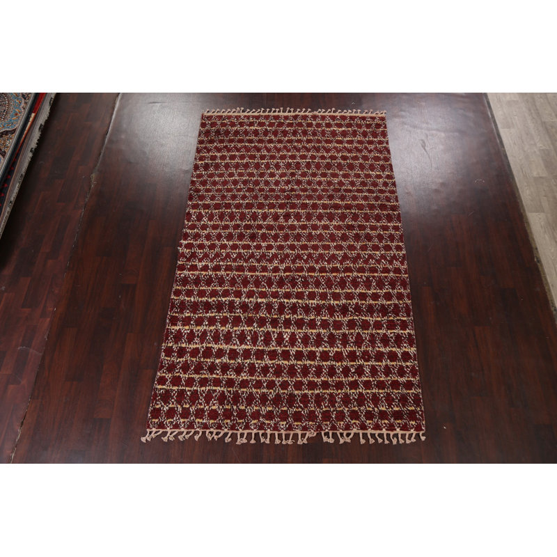 Moroccan One-of-a-Kind 5'11" X 9'7" Wool Area Rug in Red