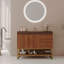 Meuble-lavabo moderne 36 po Iscari avec lavabo en céramique sans soudure et accents dorés-124006309-124006311