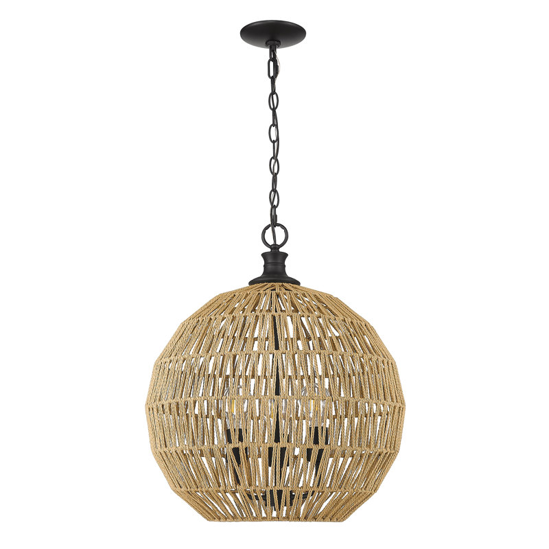 Luminaire suspendu sphérique à 3 lumières Merritt, Noir mat