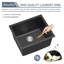 Évier de service 24 po x l 18 po à cuve simple encastrable en quartz avec grille inférieure-121429668-133689696
