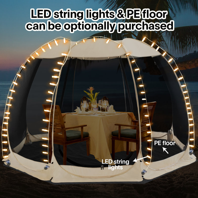 Screen House Tent Pop-Up, Portable Screen Room Canopy Instant Screen Tent with Carry Bag, 90" H x 144" W x 144" D