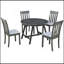 Ensemble de table de salle à manger 5 pièces en bois à rallonge ronde avec 4 chaises, ensemble de table de salle à manger pour 4 personnes (gris)
