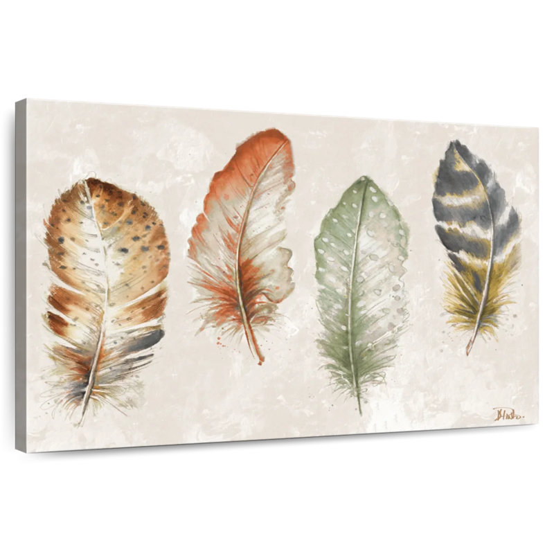Kerner Watercolor Feathers, 30" H x 45" W