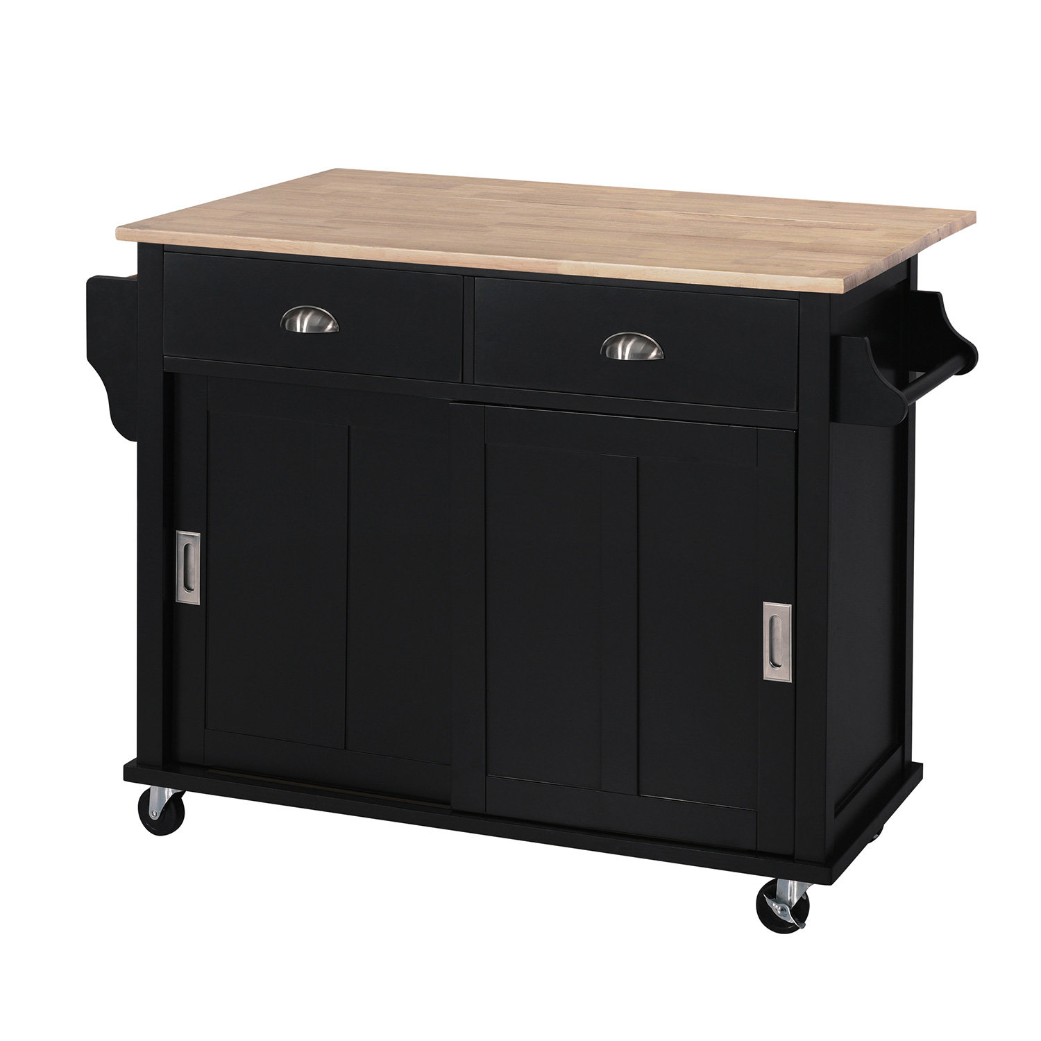 Red Barrel Studio® Solid Wood Kitchen Cart | Wayfair