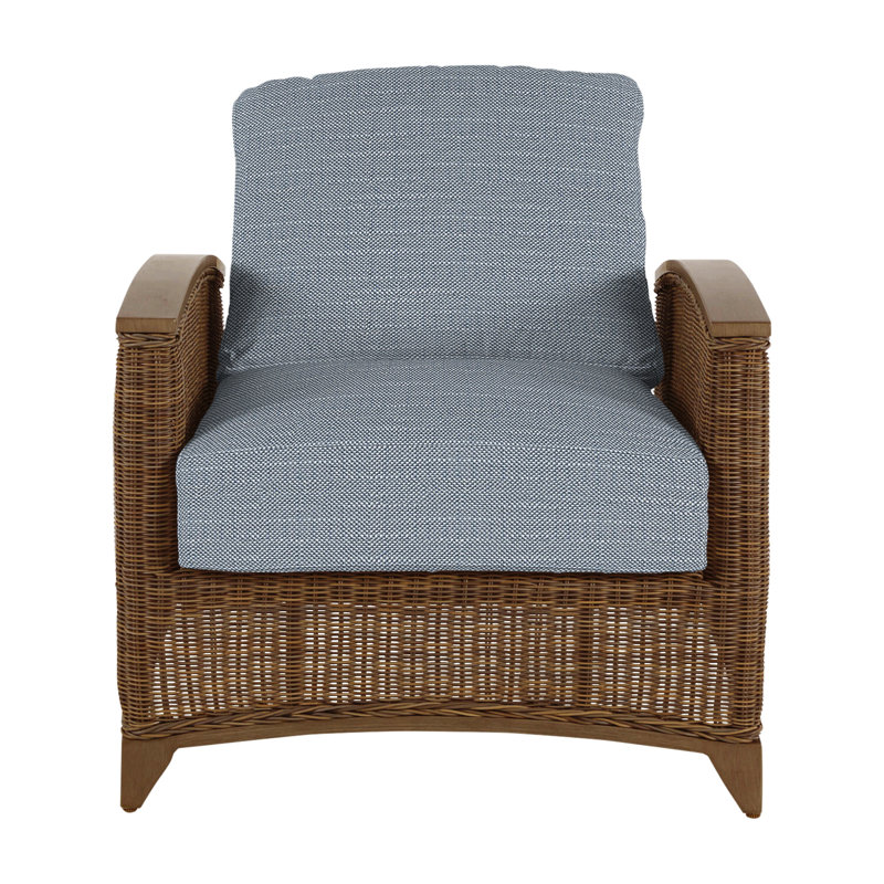 Fauteuil inclinable Astoria tissé - raphia / chêne, Astoria n°90 raffia / chêne, InsideOut® Rollo ‑ lin Chambray