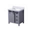 Meuble-lavabo de salle de bain 30 po X P 22 po D, avec comptoir en marbre de Carrare