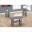Ensemble de tables basses 3 pièces à aspect bois gris pour le salon, peu encombrantes avec tablettes-1240513146