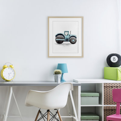 Working Trucks Tractor Framed Print Under Glass, design by Christine Simpson Art