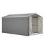 Remise verrouillable en métal sécurisée - grand rangement extérieur avec cadre en aluminium, remise à outils de jardin durable pour la cour, le patio, la pelouse, gris-124385940