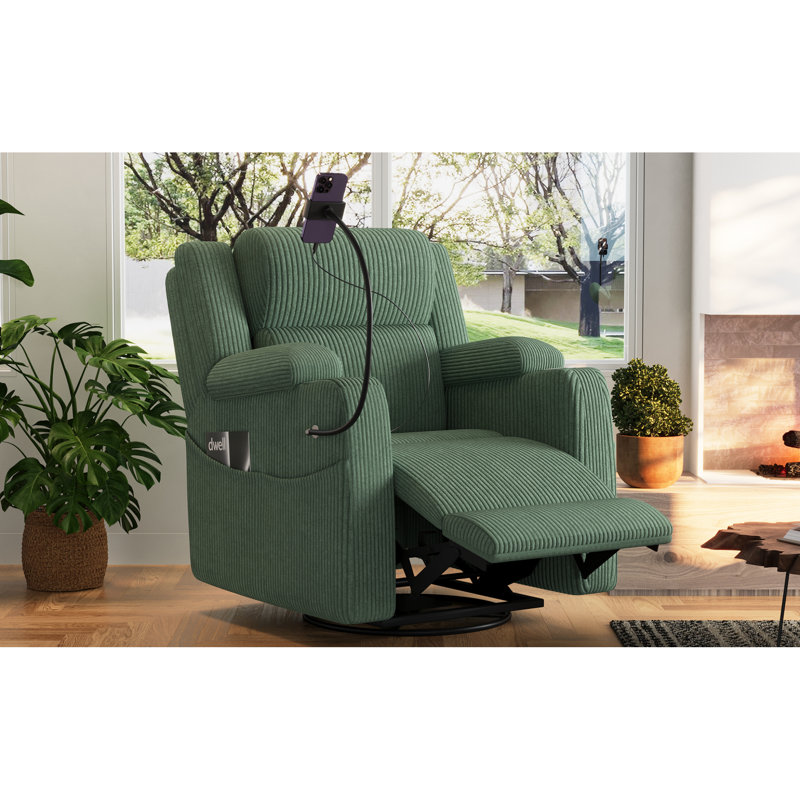 Fauteuils inclinables électriques avec rangement, fauteuil moderne réglable en velours côtelé pour la maison
