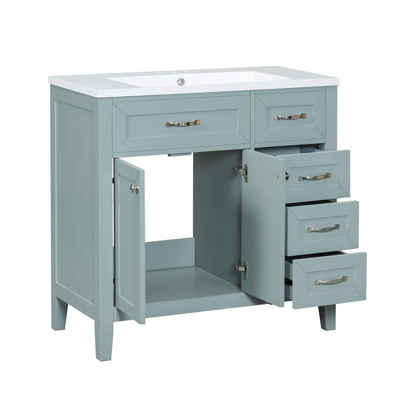 Joannes 35.98'' Single Bathroom Vanity with Top, Green