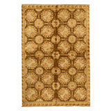 Hand Knotted Area Rug in Nutmeg And Cream