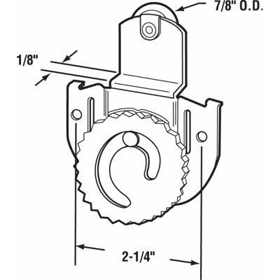 Sliding Closet Door 1/8 Inch Offset Front Door Rollers, 7/8 Inch Diameter Wheels, (1 Pair)