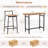 17 Storeys 5 Pcs Acacia Wood Bar Table Set Outdoor Bar Height Table & Chairs With Metal Frame