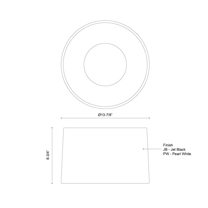 Etta 1 - Light LED Flush Mount, 8.75" H x 13.88" W x 13.88" D, Jet Black