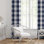 Ensemble de 2 panneaux de rideaux plissés en coton indigo / ivoire Walker Buffalo