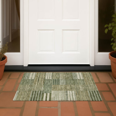 Machine Washable Indoor/Outdoor Chantille ACN2749 Striped Rug