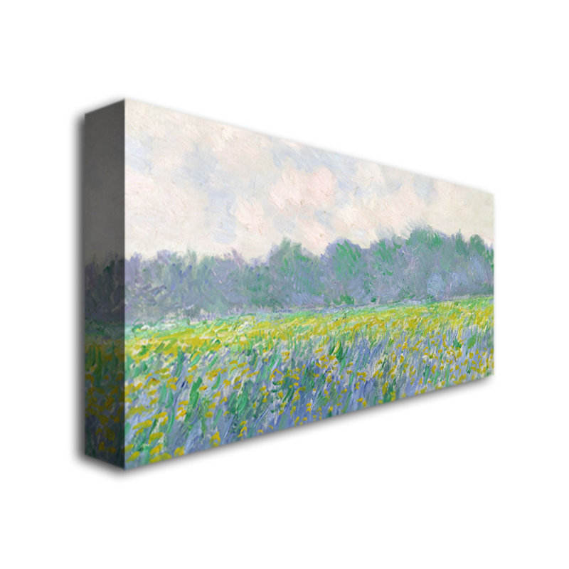 « Champ d'iris jaunes à Giverny » par Claude Monet, reproduction sur toile tendue, H 10 po x l 24 po x P 2 po