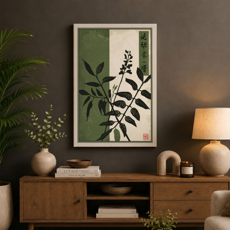 Two Studies Botanical - Wrapped Canvas, 18x12 - 45.7 x 30.5 cm, Sage Border