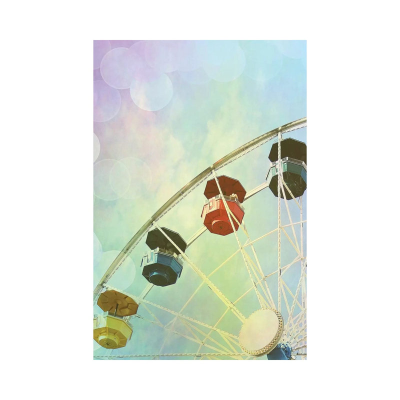 Rainbow Ferris Wheel II 1 Piece Wrapped Canvas Wall Art, 20.32 cm H x 30.48 cm W