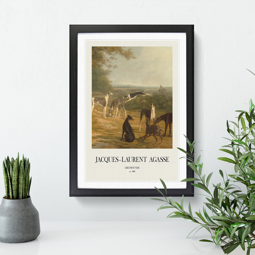 Nine Greyhounds Vol.1 by Jacques-Laurent Agasse - Picture Frame Painting