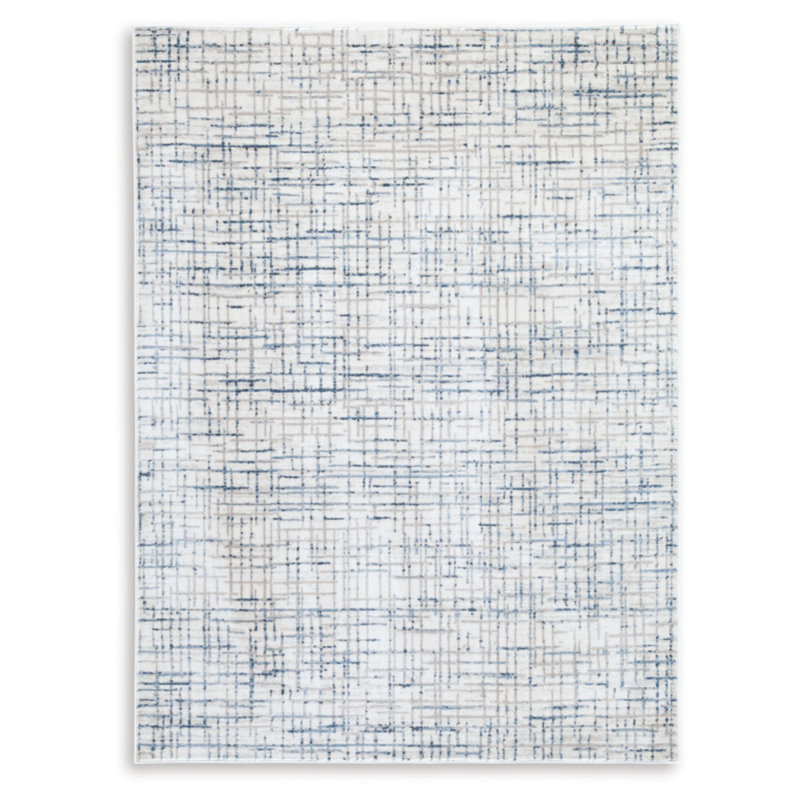 Rectangle Tildra Abstract Machine Woven Polyester Area Rug in Blue/Grey/Cream, Rectangle 8' x 10'