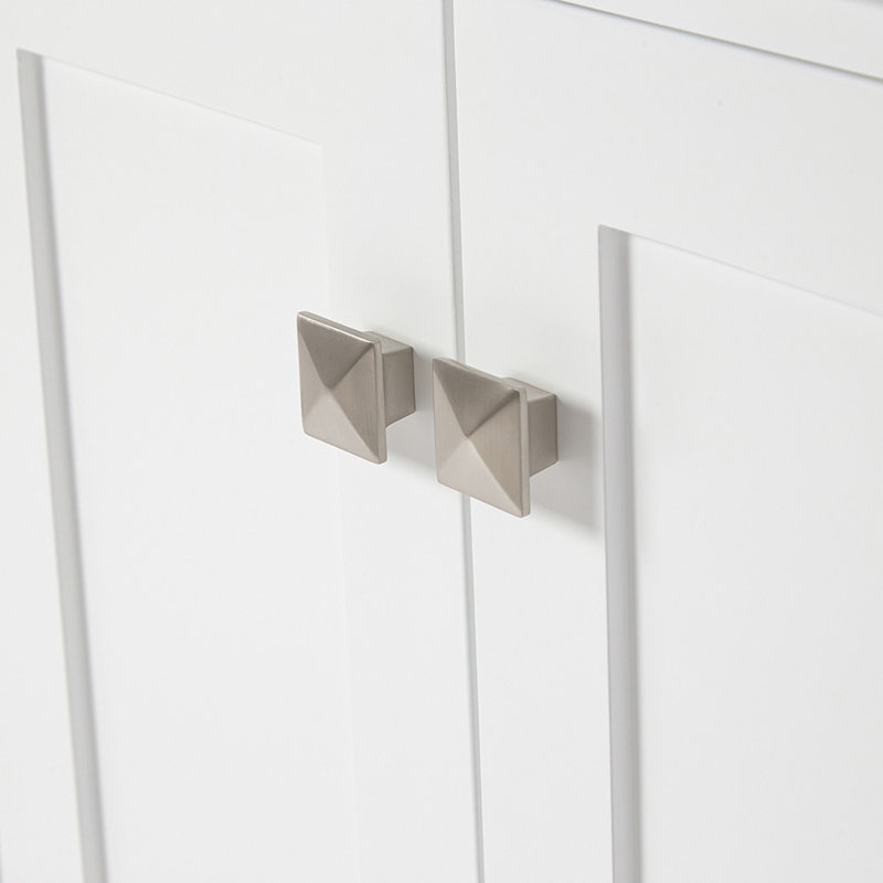 Cambridge 42'' W Bathroom Vanity Base, White, Brushed Nickel