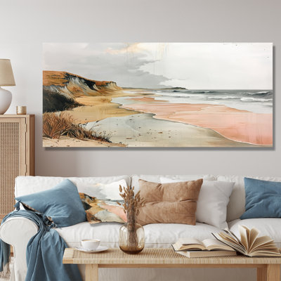 «Avaiya Bold Rose Sand Beach Horizon II», art mural vagues côtières