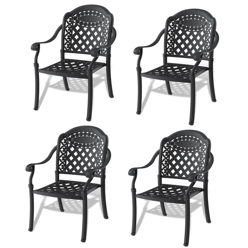 Ensemble exceptionnel de chaises de patio en fonte d'aluminium pour la détente et le plaisir en plein air