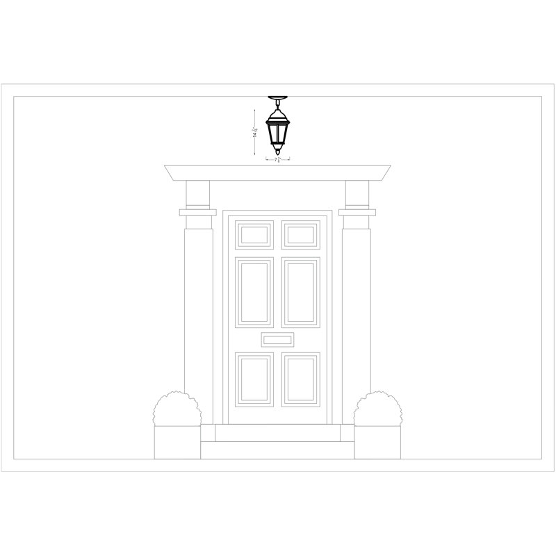 Bakersville One Light Outdoor Pendant from Generation Lighting , Black, No, Frosted Shade