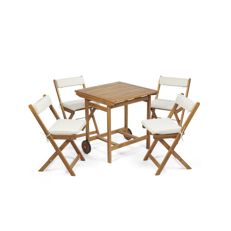 Seaford 4-person Easy Storage Wooden Patio Dining Set