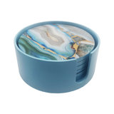 Stone Lacquer Coasters with Holder