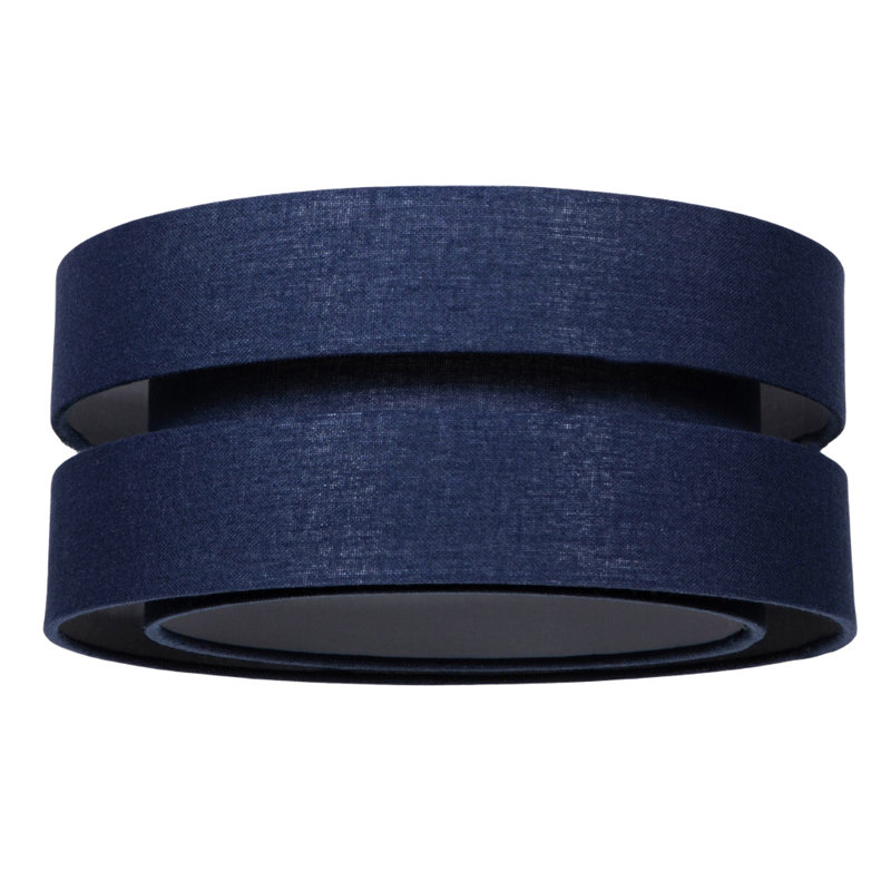 Contemporary Quality Linen Fabric Triple Tier Ceiling Pendant Light Shade, 13cm H x 26cm W x 26cm D, Blue