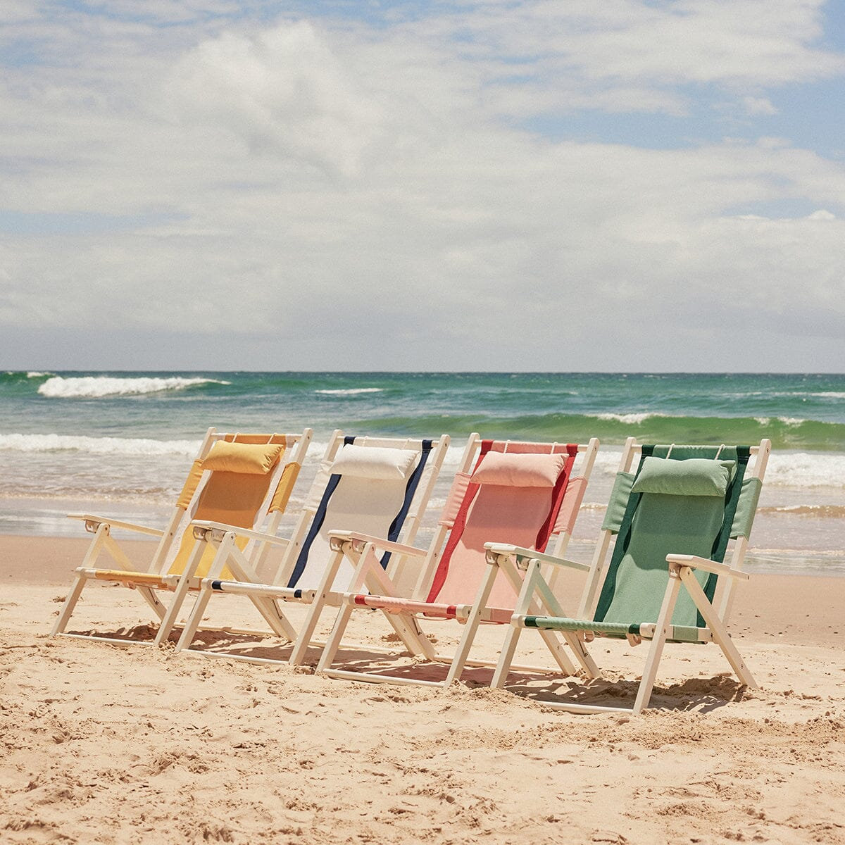 Folding Beach Chair, White