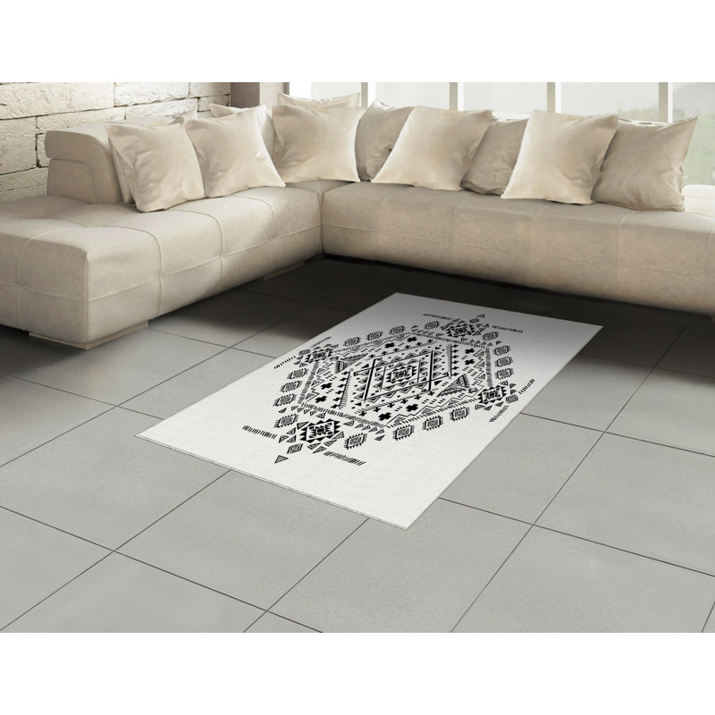 Tapis décoratif Tribal, Rectangle— 4 pi x 5 pi 8 po