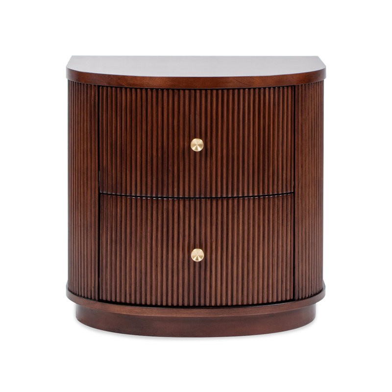 Mackenzie 24" 2-Drawer Storage Side Table, Noyer foncé