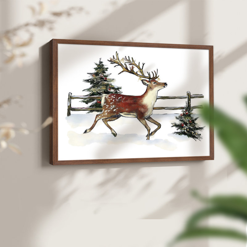 Art de Noël - DCCXV III - Reproduction encadrée - Restickable, H 22 po x l 28 po, Noyer