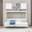Grand lit escamotable en bois avec tablettes