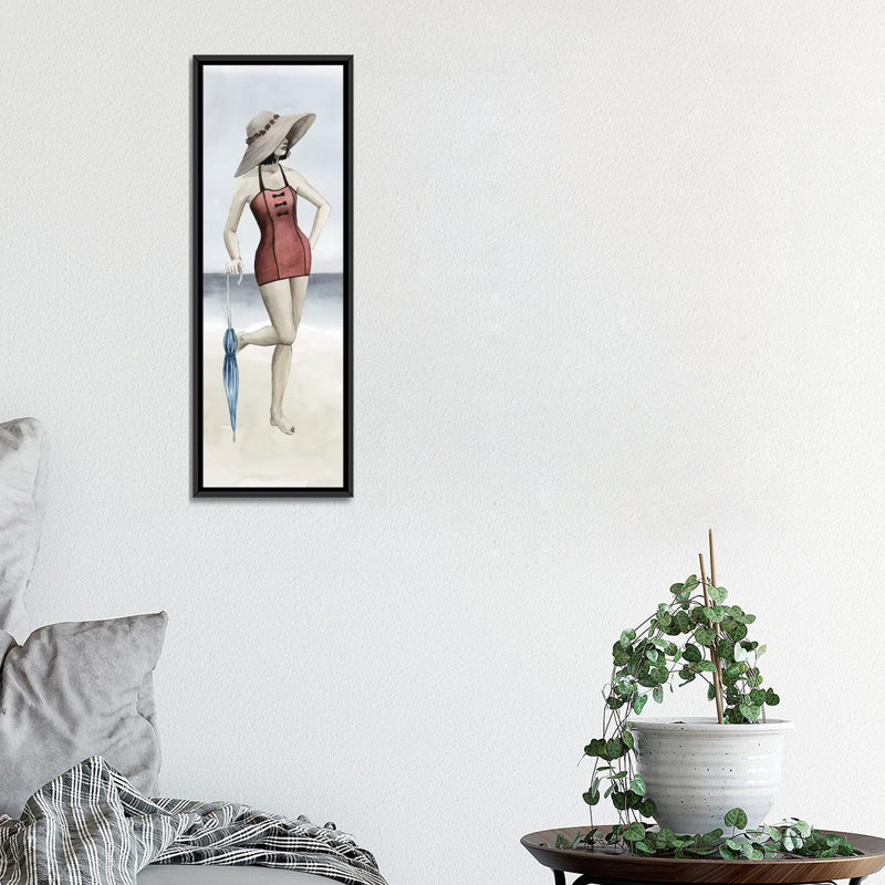 «Beach Beauty I», impression sur toile, H 36 po x l 12 po x P 1,5 po, Cadre noir