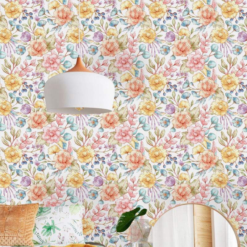 Rouleau de papier peint pelez et collez, L 16,67 po x l 25 po