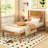 Twin Size Bed Frame with Headboard Under-Bed Space No Box Spring Needed-2057710234