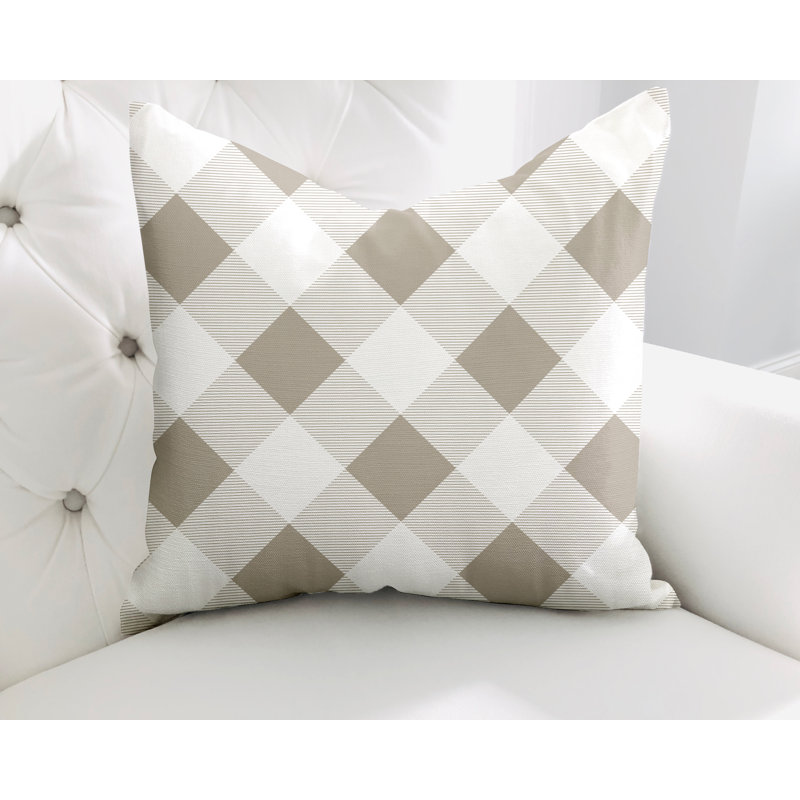  Housse et insert de coussin carré en coton Clementine, Beige, L 15 po x H 15 po