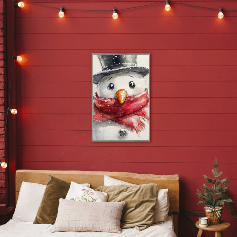 Gros plan, bonhomme de neige, estampe numérique, design par Petal Prints Design, H 30 po x l 20 po