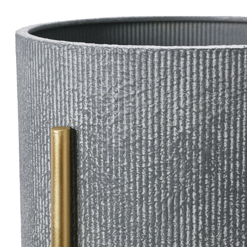 Jardinières modernes en métal embossé Boho, gris