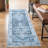 Washable Non-Slip 10 ft Runner - Navy Blue Traditional Oriental Runner for Entryway, Hallway, Bathroom, and Kitchen - Exact size: 2'6" x 10'-187411271