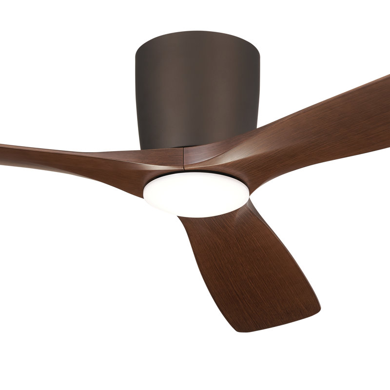 Volos 54'' Ceiling Fan with LED Lights, Satin Natural Bronze/Walnut
